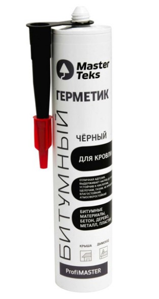 картинка MasterTeks ProfiMaster Герметик битумный для кровли, 260 мл, черный от магазина Тендент